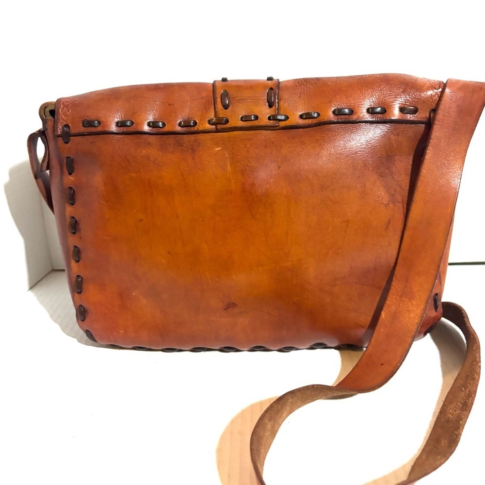 Vintage handmade Leather Shoulder Bag - Picture 2 of 5